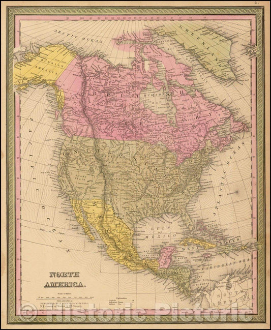 Historic Map - North America, 1847, Samuel Augustus Mitchell v2