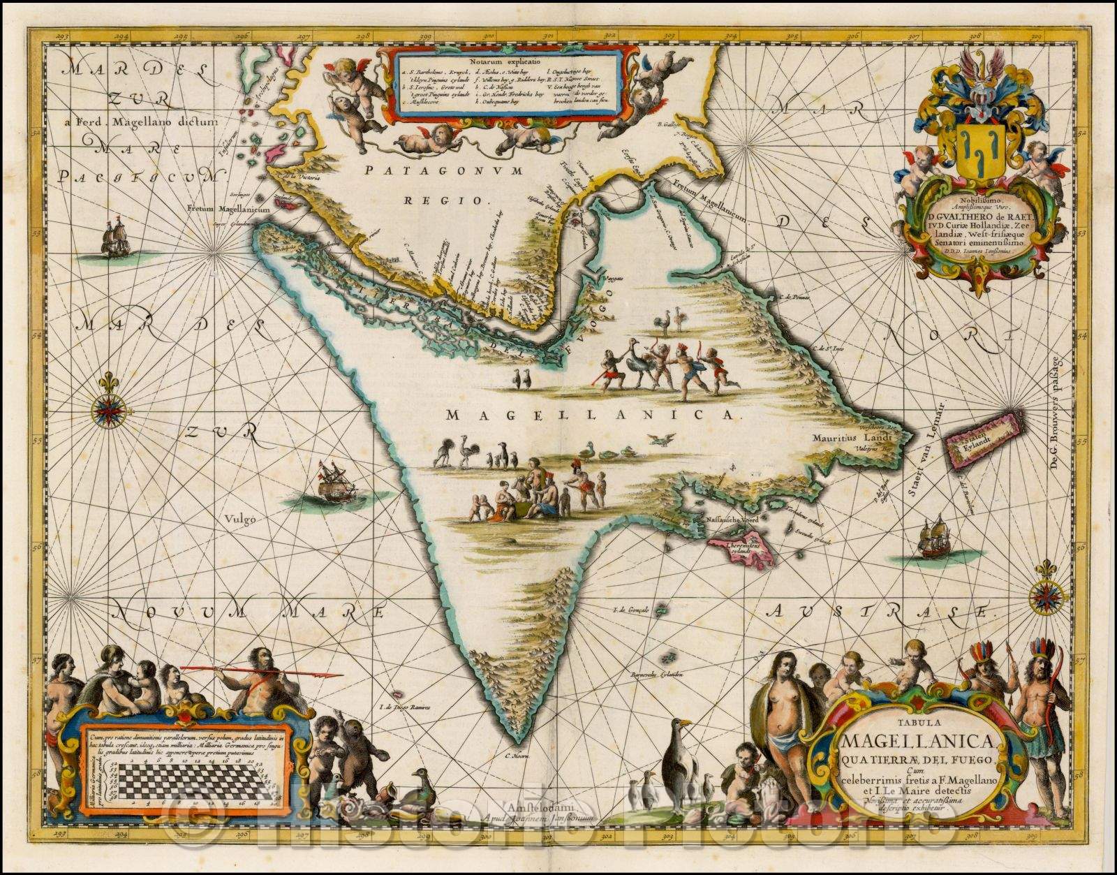 Historic Map - Tabula Magellanica qua Tierrae Del Fuego cum celeberrimis fretis a F. Magellano et I. Le Maire detectus Novissima et accuratissima descriptio, 1640 v3