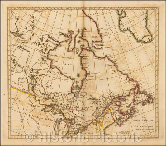 Historic Map - The British Possessions in North America From the Best Authorities, 1816, Mathew Carey - Vintage Wall Art