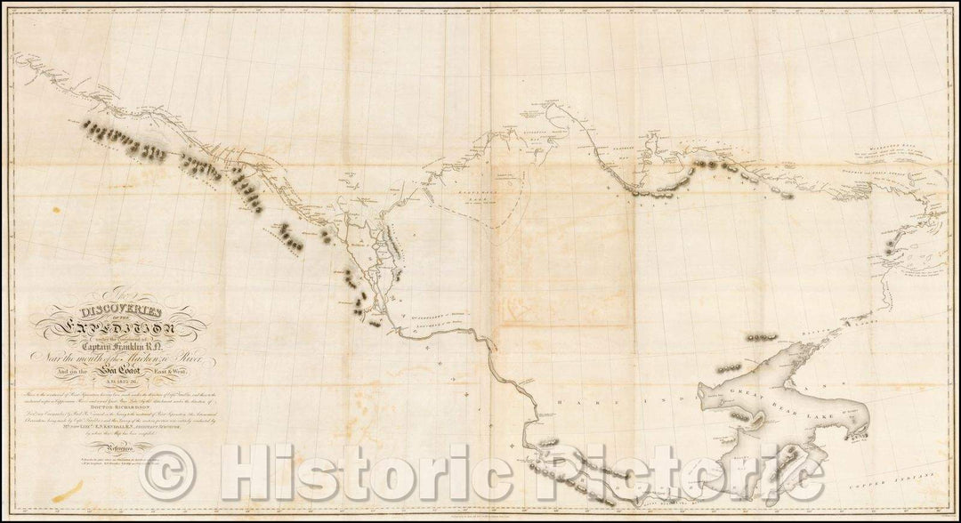 Historic Map - The Discoveries of the Expedition under the Command of Capt. Franklin R.N. near the Mouth of the Mackenzie River, and on the Sea Coast East, 1828 v1