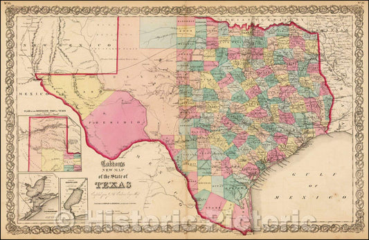 Historic Map - Colton's New Map of the State of Texas, 1859, Joseph Hutchins Colton v4