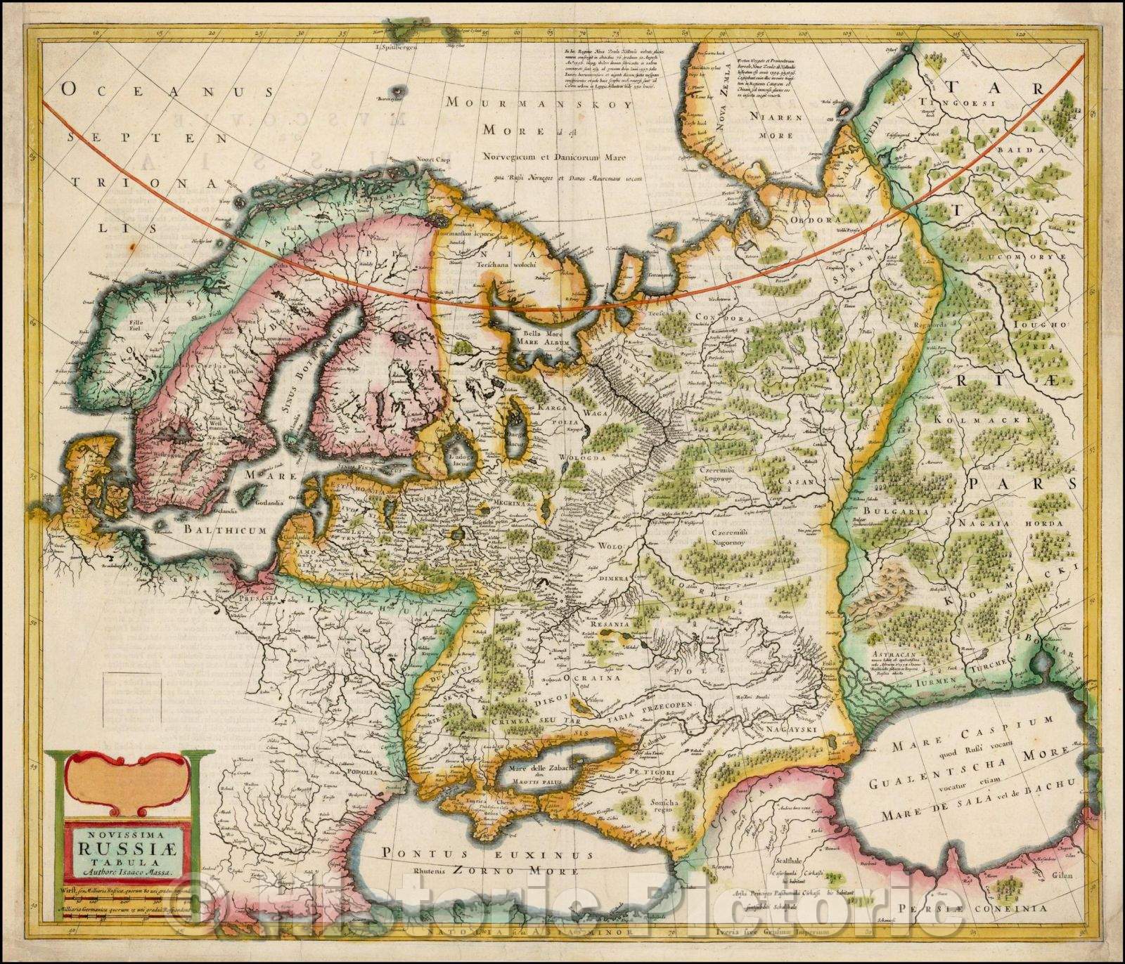 Historic Map - Novissima Russiae Tabula Authore Isaaco Massa, 1635, Henricus Hondius v2