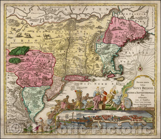 Historic Map - Recens Edita totius Novi Belgii, in America Septenrionali siti, delineatio cura et sumptibus, 1757, Tobias Conrad Lotter v2