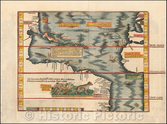 Historic Map - Oceani Occidentalis Seu Terrae Novae Tabula The Admiral's Map, 1522, Lorenz Fries v3