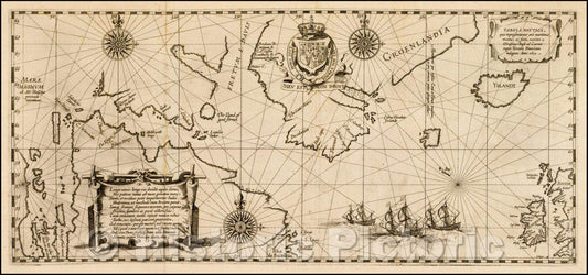 Historic Map - Tabula Nautica qua repraesentatur orae maritimae, meatus, ac freta, noviter a H Hudsono Anglo ad Caurum supra Novam Franciam indagata, 1613 v1