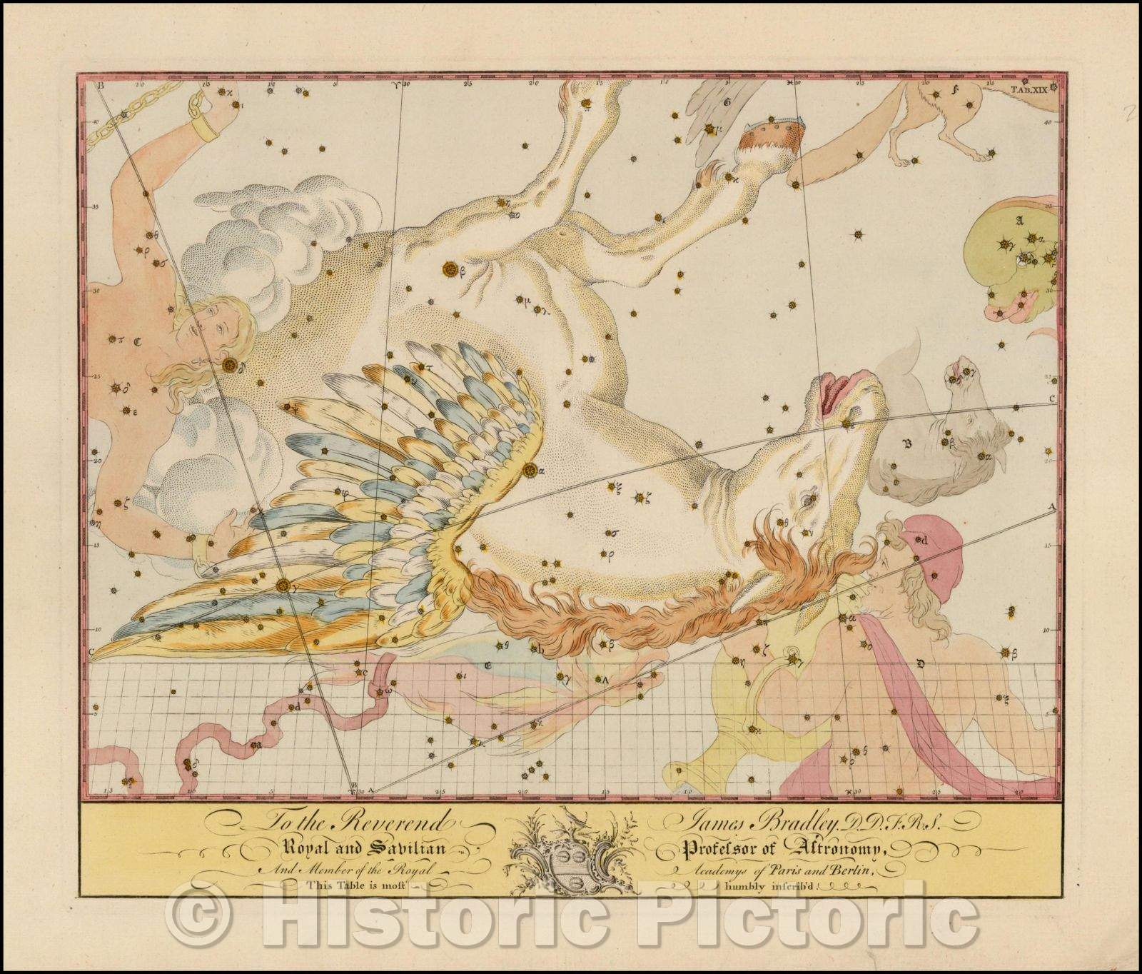 Historic Map - Pegasus, 1750, John Bevis - Vintage Wall Art