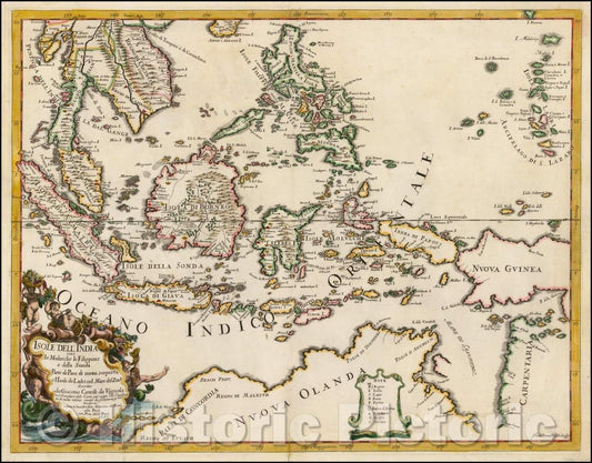Historic Map - Isole Dell'India cioe le Moucche la Filippine e della Sonda Parte de Paesi di nuova scoperta e l'Isole de Ladri ne Mare del Zud, 1683 v2