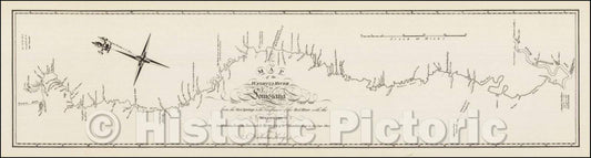 Historic Map - Map of the Washita river in Louisiana from the Hot Springs to the confluence of the Red River with the Mississippi, 1804, George T. Dunbar v7