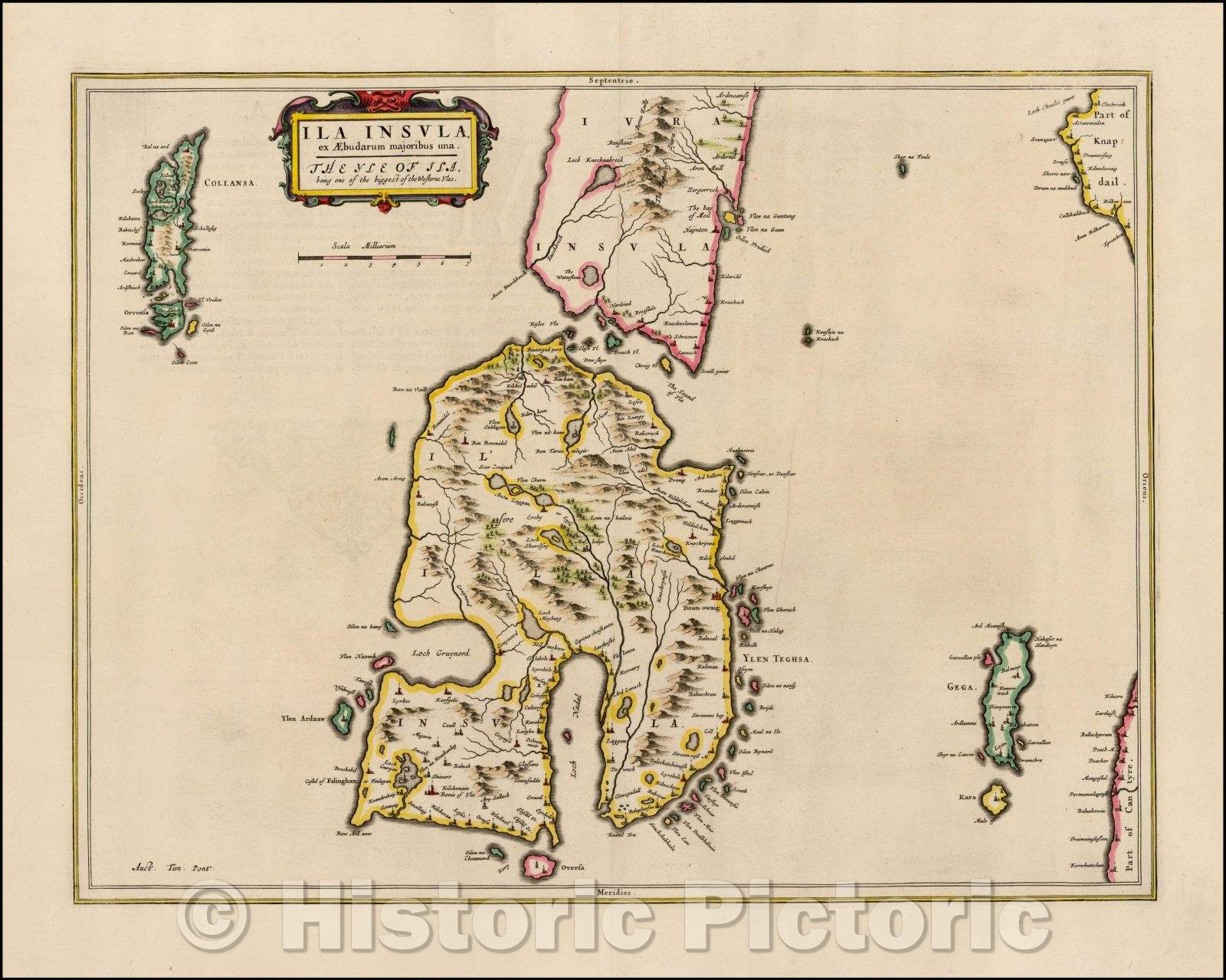 Historic Map - Ila Insula ex Aebudarum majoribus una - The Yle of Ila, being on of the biggest of the Westerne Iles, 1654, Johannes et Cornelis Blaeu - Vintage Wall Art