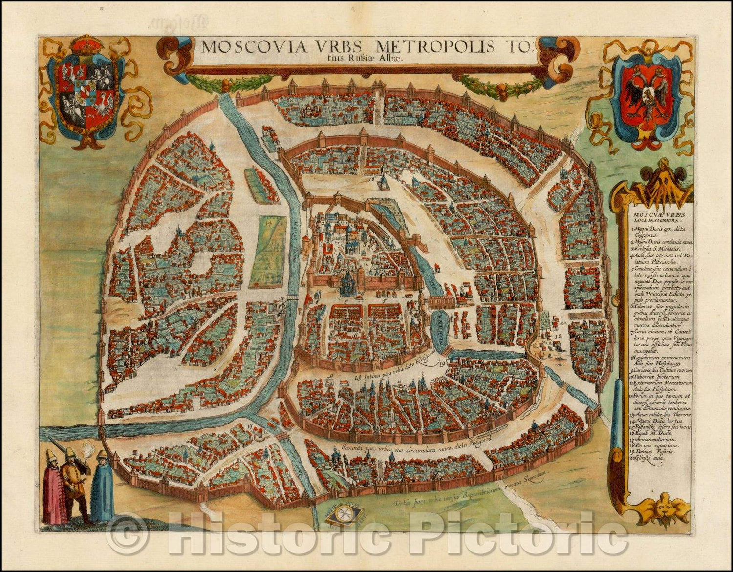 Historic Map - Moscovia Urbs Metropolis Totius Russia Albae, 1617, Georg Braun v2