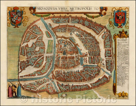 Historic Map - Moscovia Urbs Metropolis Totius Russia Albae, 1617, Georg Braun v2