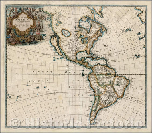 Historic Map - America From the latest Observations, 1719, John Senex v2