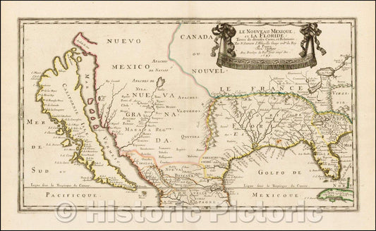 Historic Map - Le Nouveau Mexique et La Floride: Tirees de diverses Cartes, et Relations, 1679, Nicolas Sanson v2