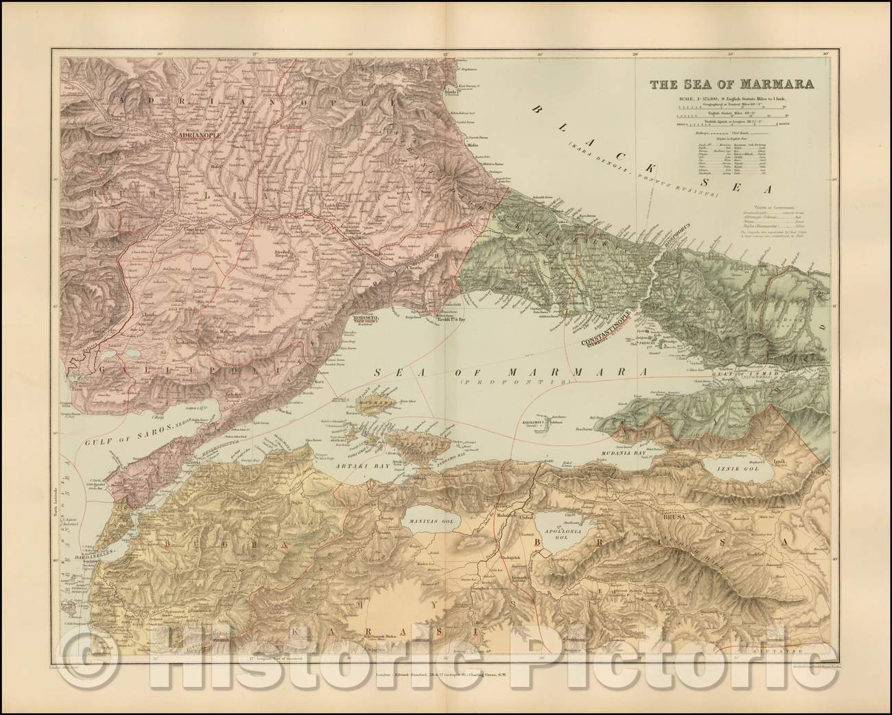 Historic Map - The Sea of Marmora, 1896, Edward Stanford v1