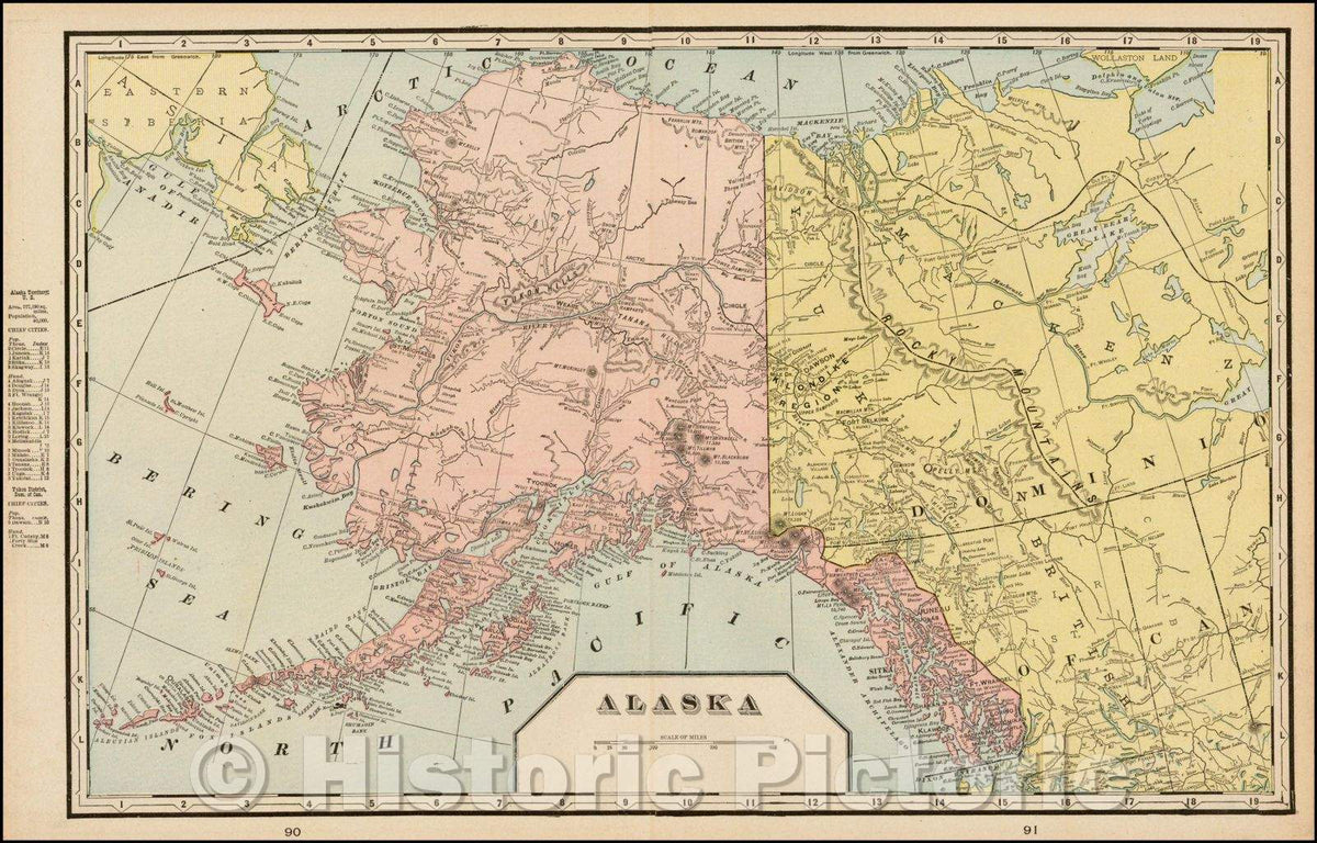 Historic Map - Alaska, 1898, George F. Cram v2