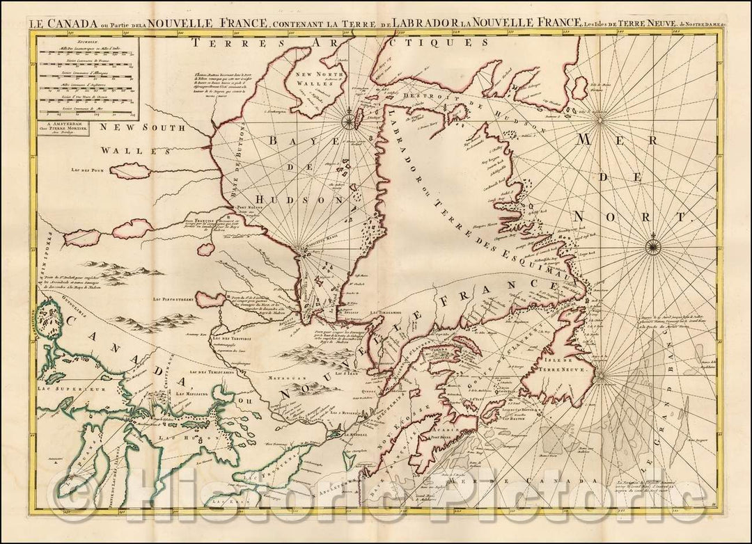 Historic Map - Le Canada ou Partie de la Nouvelle France, Contenant la Terre de Labrador la Nouvelle France, les Isles de Terre Neuve, de Nostre Dame, 1696 v1