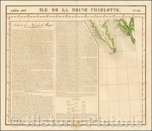 Historic Map - Amer. Sep. No. 30. Ile De La Reine Charlotte, 1825, Philippe Marie Vandermaelen v1