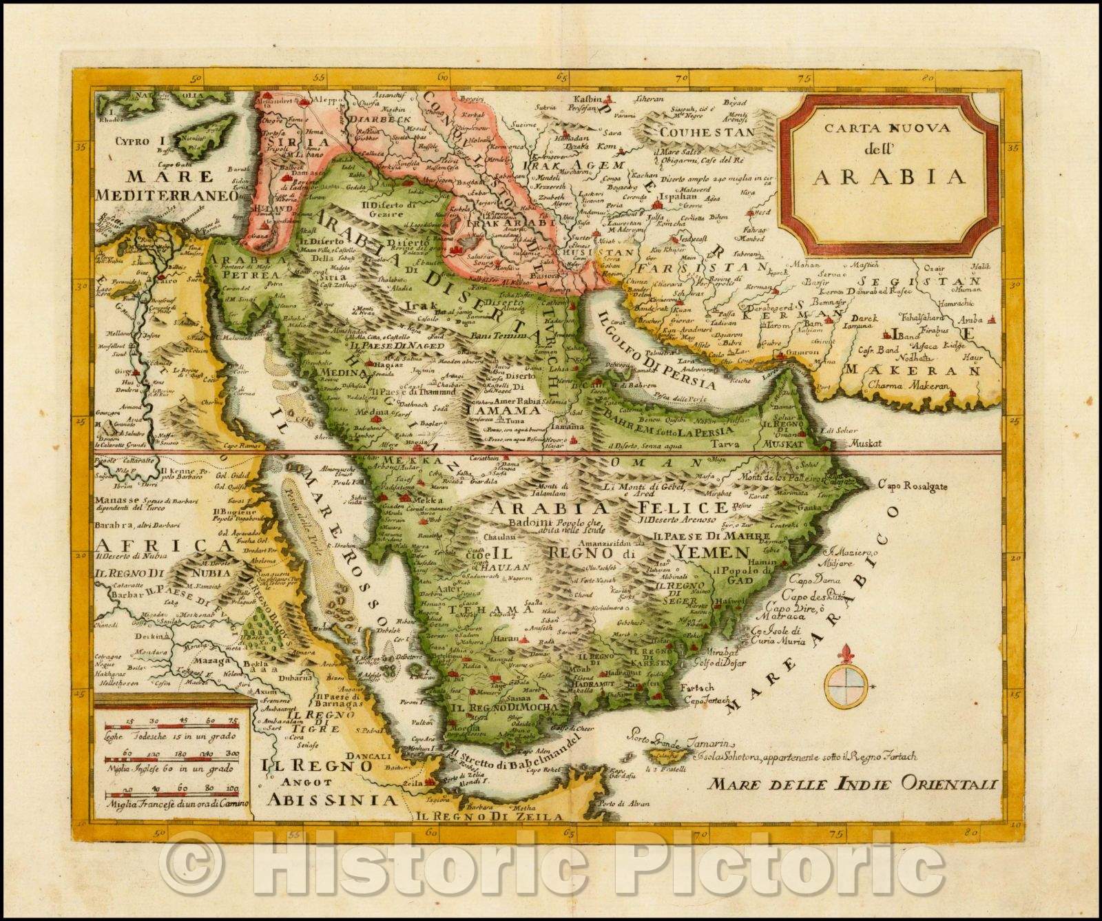 Historic Map - Carta Nuova dell' Arabia, 1740, Isaak Tirion v2