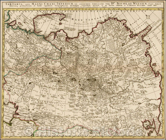 Historic Map - Tartaria, sive Magni Chami Imperium ex Ciendensis Amplissimi/Carel Allard Map of Tartary, extending from the Caspian Sea to Korea, 1690 - Vintage Wall Art