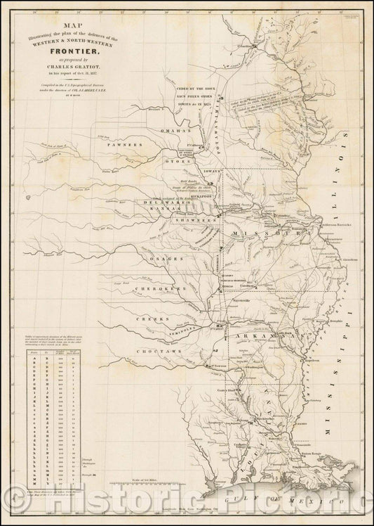 Historic Map - Map illustrating the plan of the defences of the Western & North-Western Frontier, as proposed, 1837, United States GPO v2