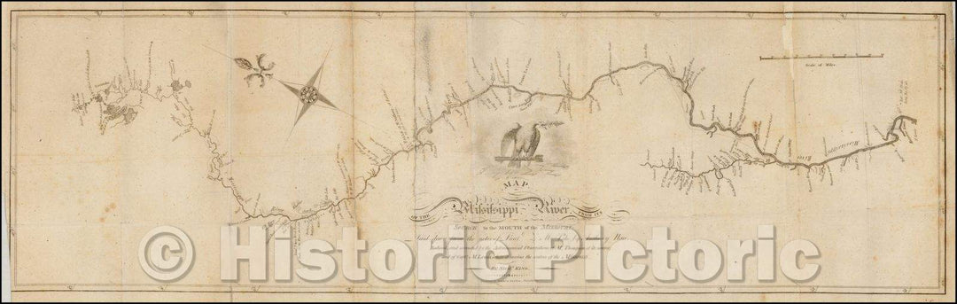 Historic Map - Map of the Mississippi River. From its Source to the Mouth of the Missouri: 1810, Zebulon Montgomery Pike - Vintage Wall Art