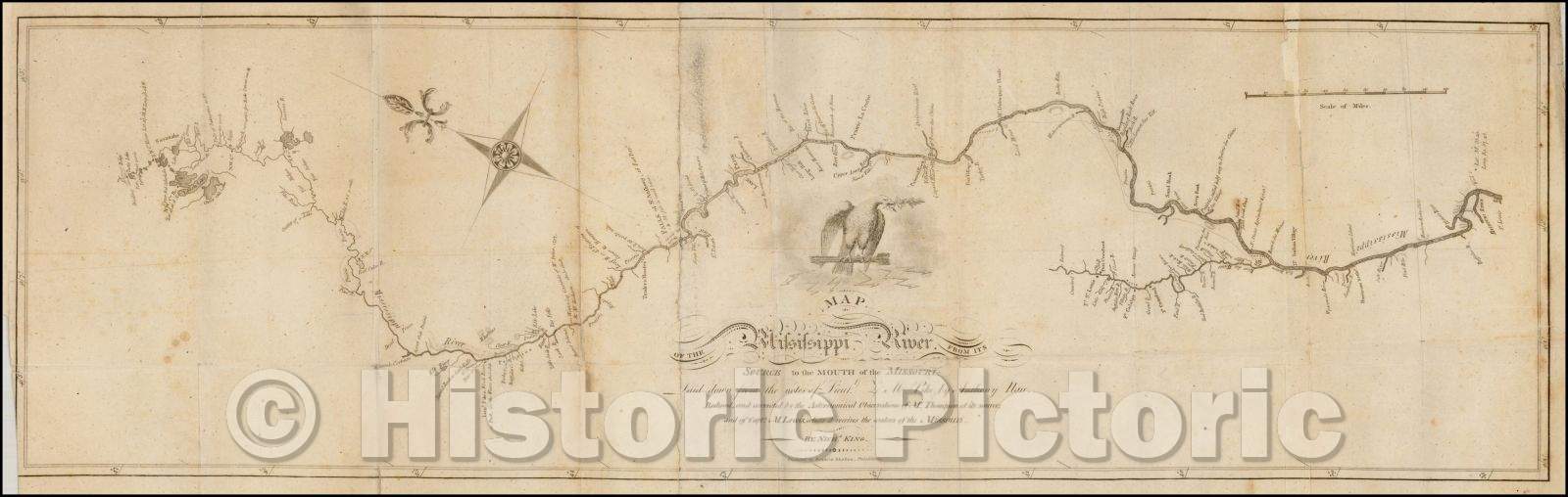 Historic Map - Map of the Mississippi River. From its Source to the Mouth of the Missouri: 1810, Zebulon Montgomery Pike - Vintage Wall Art