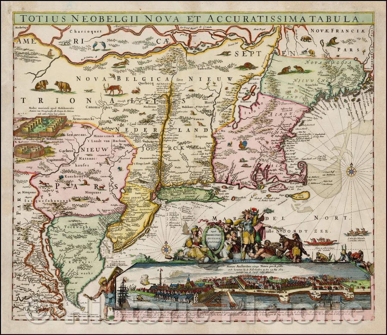 Historic Map - Totius Neobelgii Nova et Accuratissima Tabula, 1674, Reiner & Joshua Ottens - Vintage Wall Art