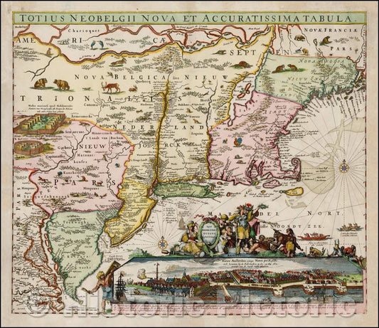 Historic Map - Totius Neobelgii Nova et Accuratissima Tabula, 1674, Reiner & Joshua Ottens - Vintage Wall Art