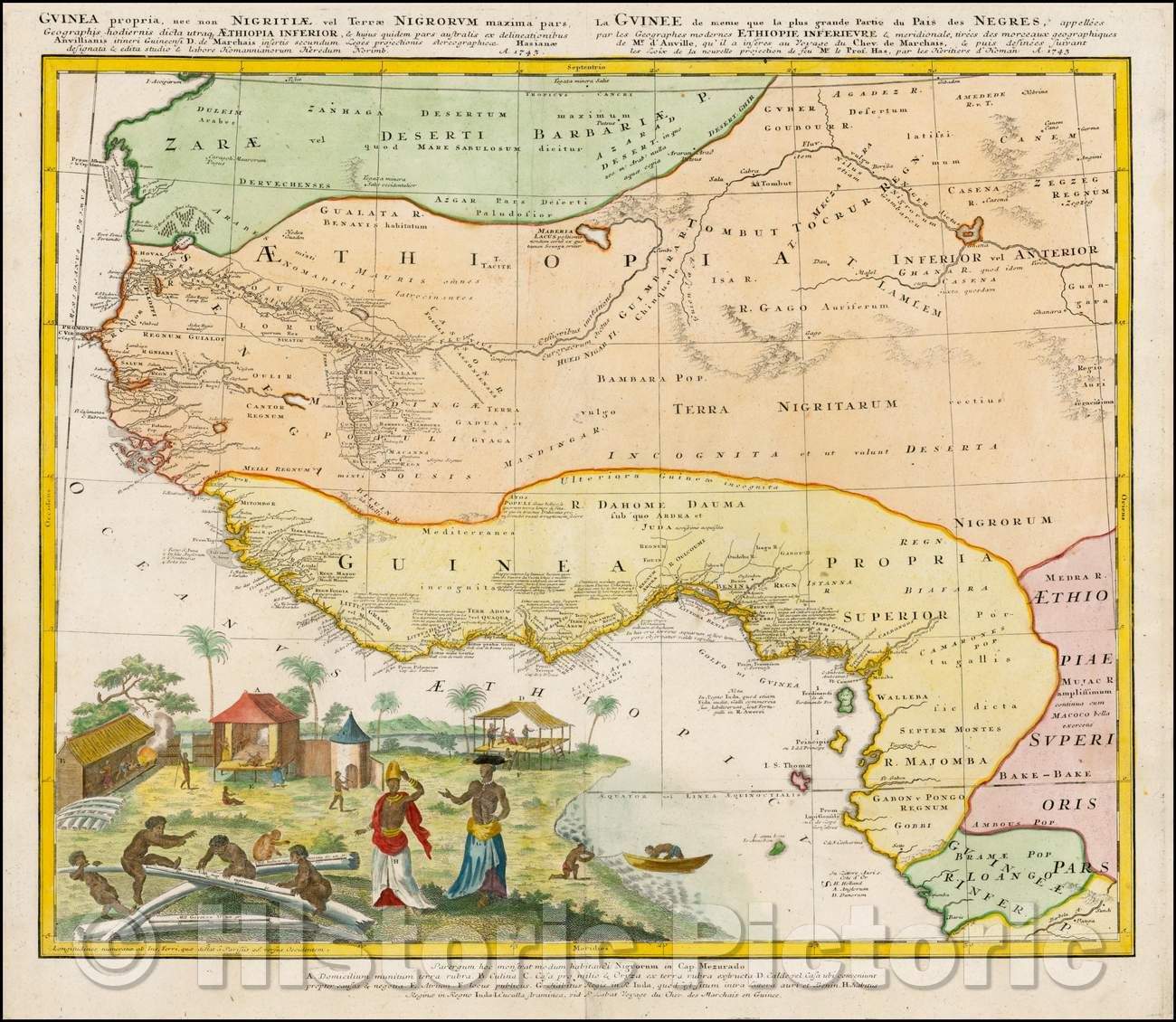 Historic Map - Guinea Propria, Nec Non Nigritiae Vel Terrae Nigorum, 1743, Homann Heirs v2