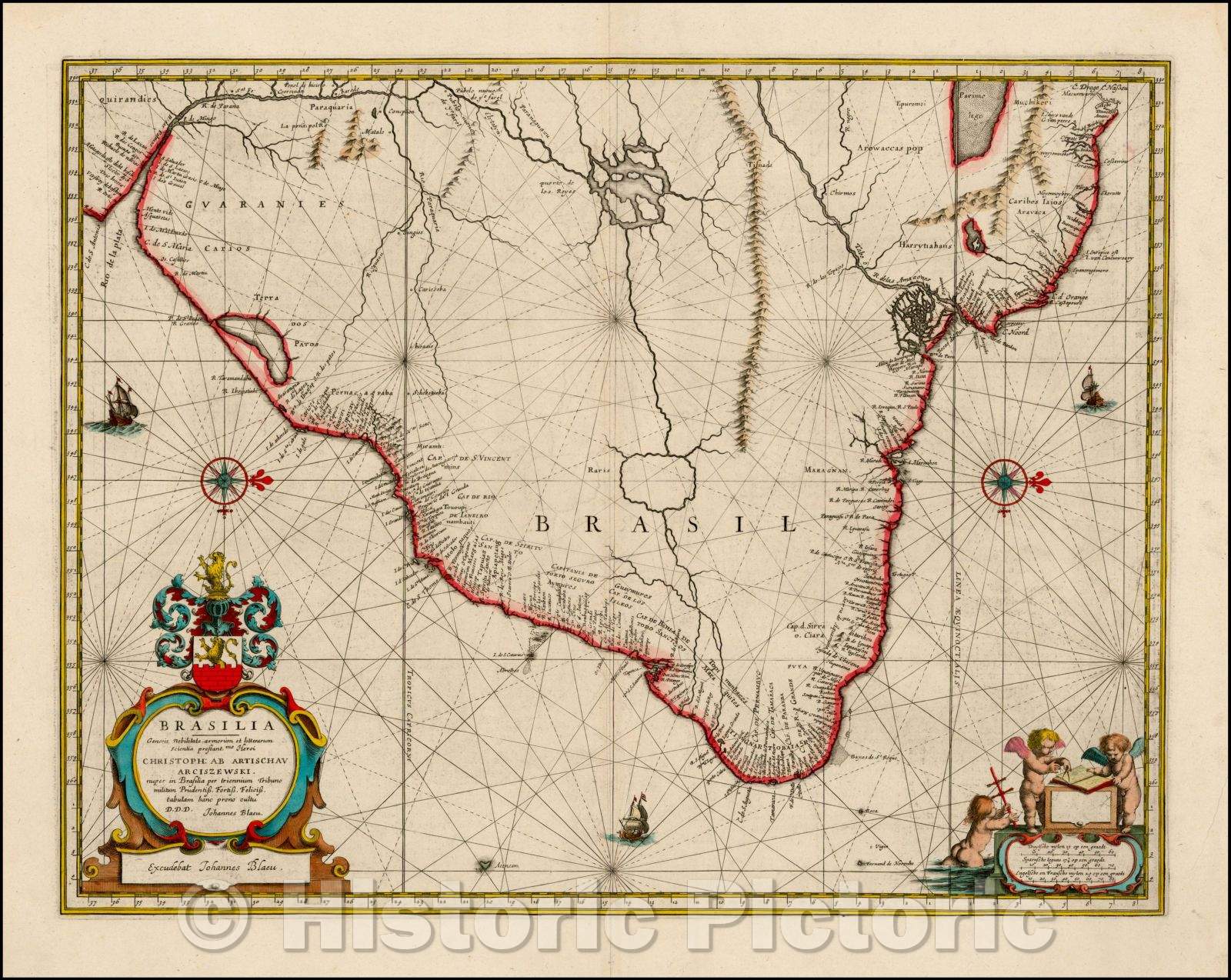 Historic Map - Brasilia, 1642, Willem Janszoon Blaeu v2