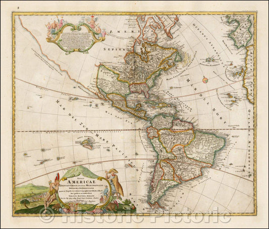 Historic Map - Totius Americae Septentrionalis et Meridionalis Novissima Representatio quam ex fingulis Geographorum Tabulis, 1720 v6