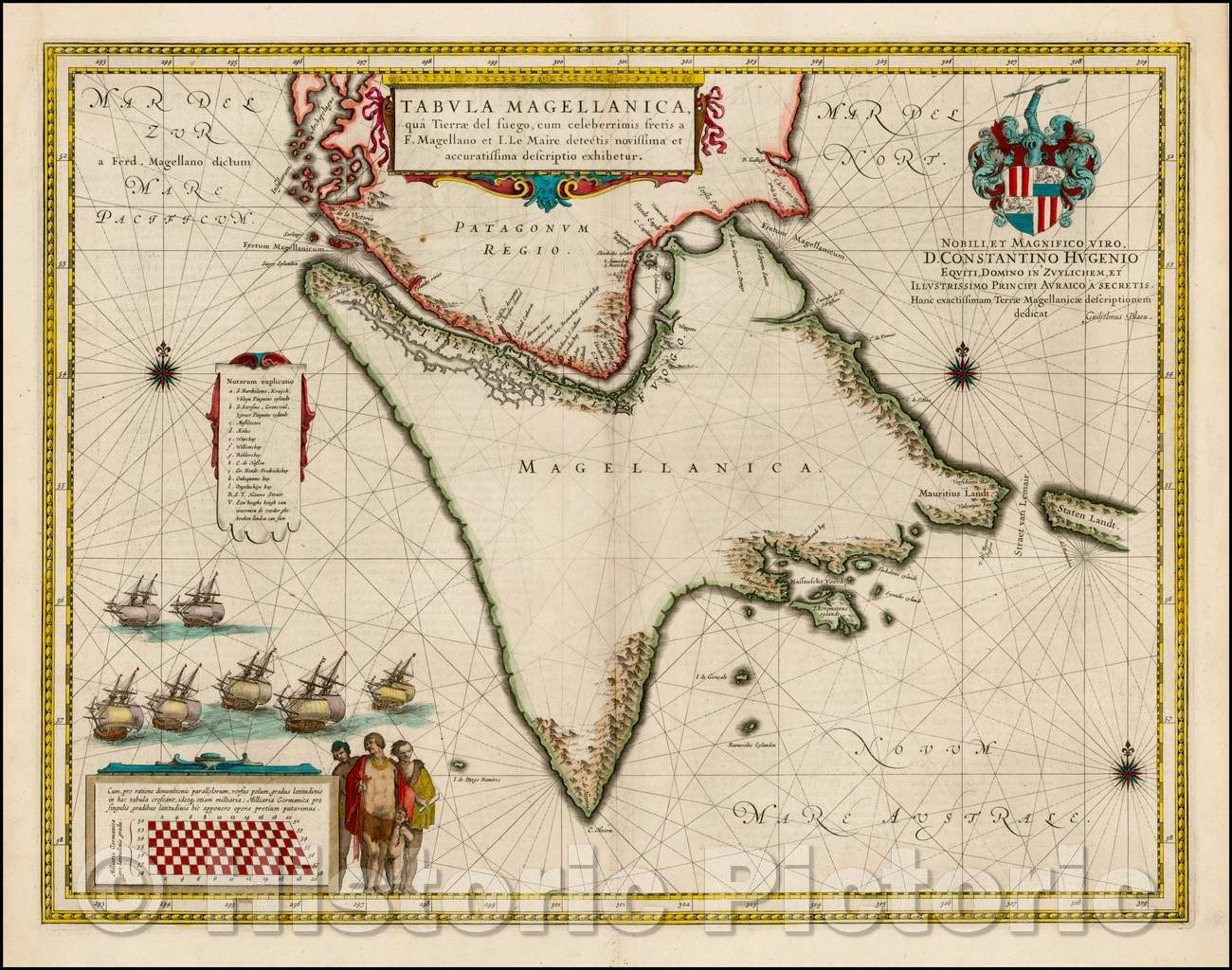 Historic Map - Tabula Magellanica qua Tierrae Del Fuego cum celeberrimis fretis a F. Magellano et I. Le Maire detectus Novissima et accuratissima descriptio, 1640 v4