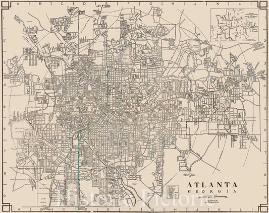 Atlanta, Georgia 1931 City Plan - Historical Map Reproduction