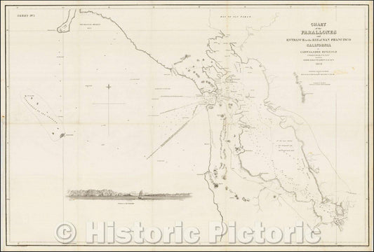 Historic Map - General Chart Embracing Surveys of the Farallones Entrance to the Bay of San Francisco, 1850, Cadwalader Ringgold v2