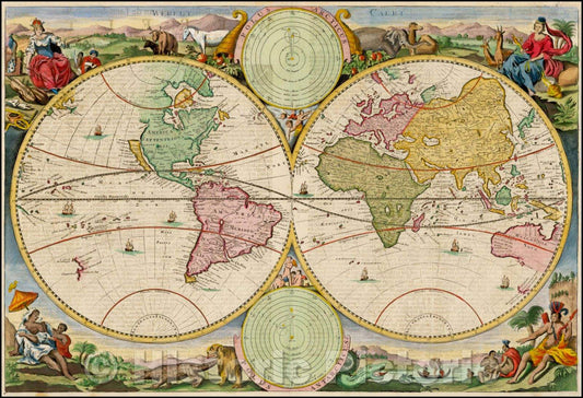 Historic Map - Werelt Caert, 1700, Daniel Stoopendahl v3