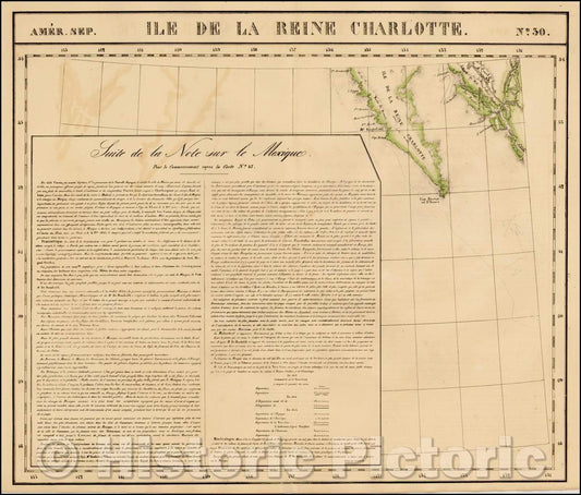 Historic Map - Amer. Sep. No. 30. Ile De La Reine Charlotte, 1825, Philippe Marie Vandermaelen v2