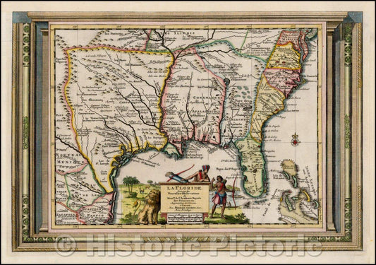 Historic Map - La Floride Suivant les Nouvelles Observations, 1700, Pieter van der Aa v2