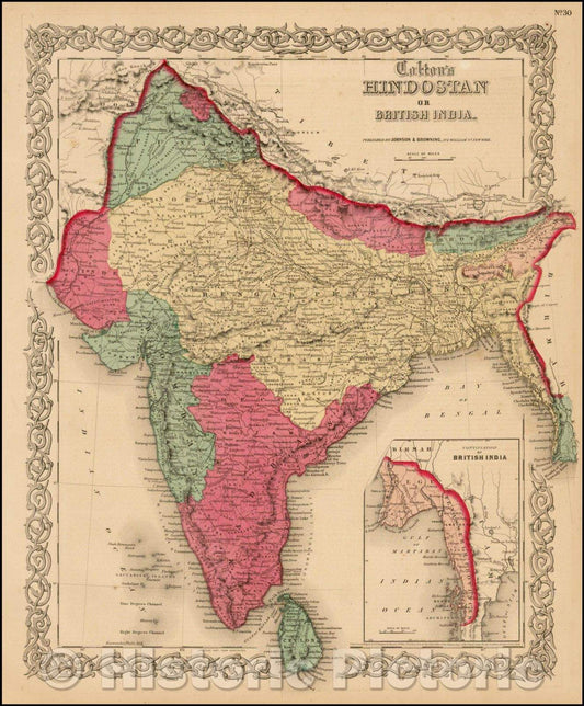 Historic Map - Colton's Hindostan or British India, 1859, Joseph Hutchins Colton v4
