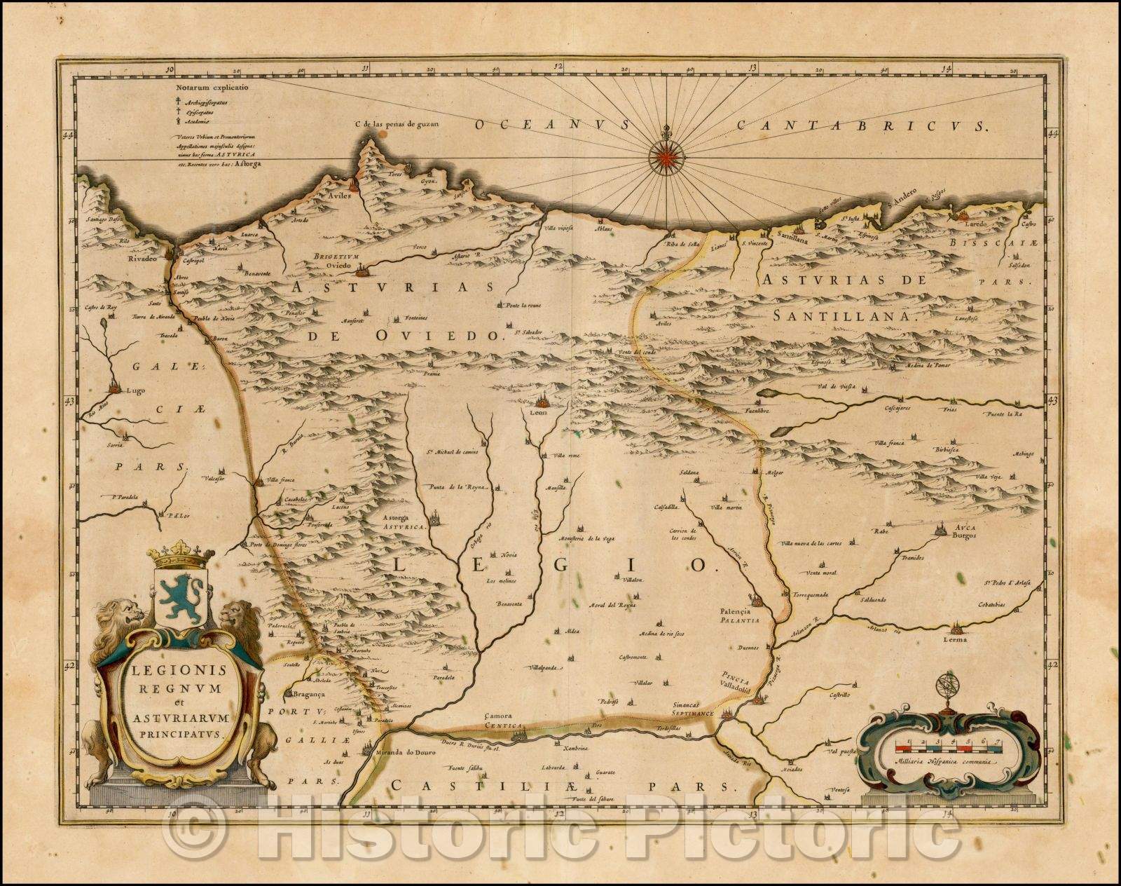 Historic Map - Legionis Regnum et Asturiarum Principatus, 1640, Willem Janszoon Blaeu v1