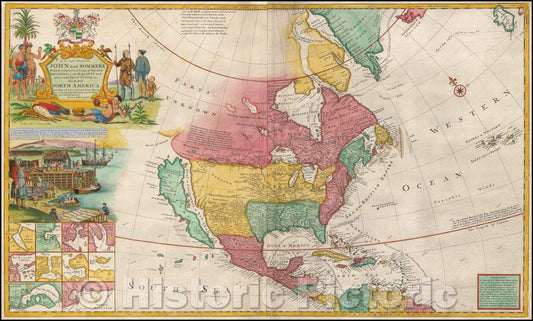 Historic Map - Map of North America According To Ye Newest and Most Exact Observations, 1719, Herman Moll v3