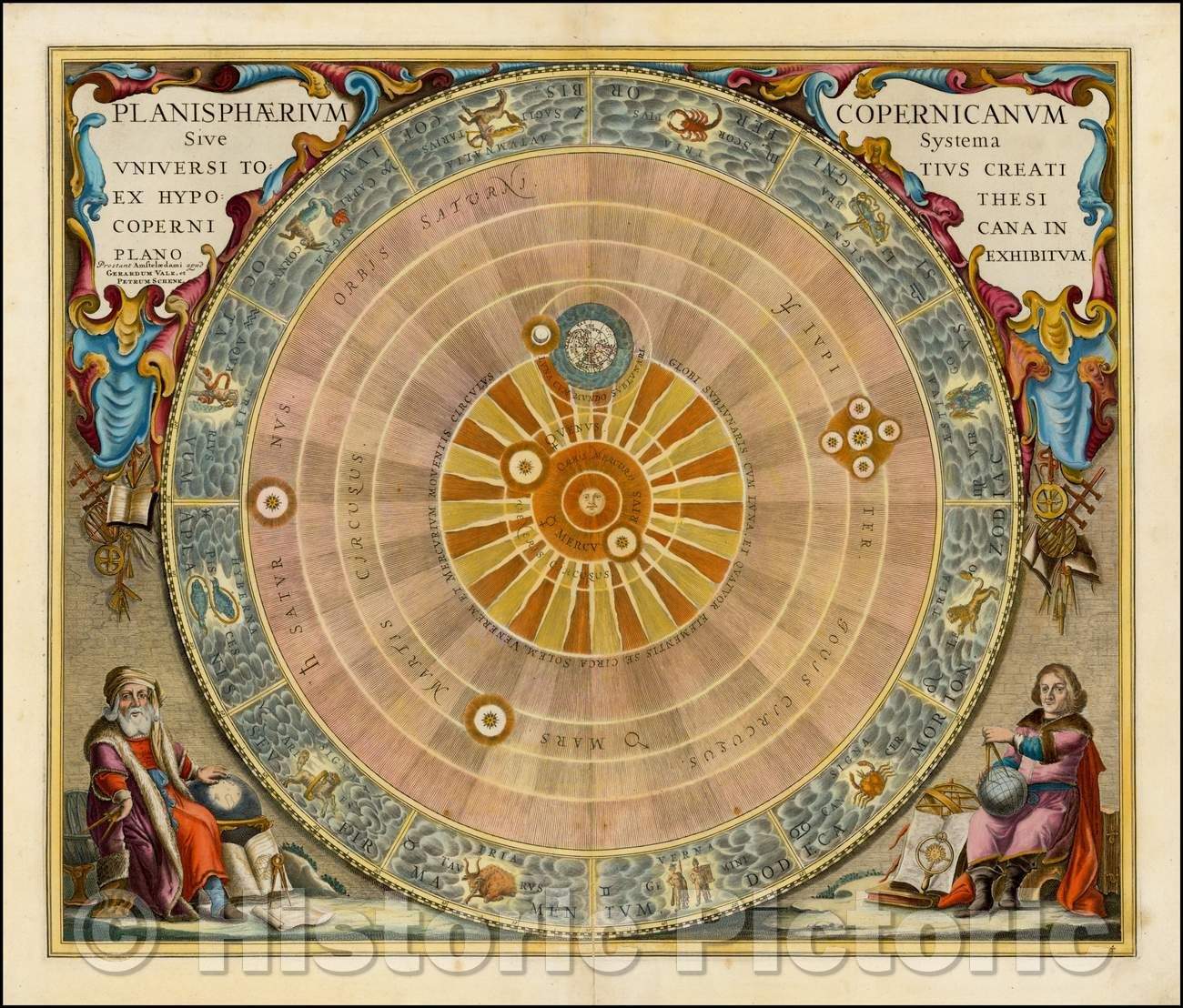 Historic Map - Planisphaerium Copernicanum Sive Systema Universi Totius Creati Ex Hypothesi Copernicana In Plano Exhibitum, 1660, Andreas Cellarius v2