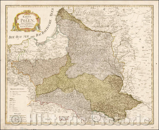 Historic Map - Karte von Polen nach Sotzmann, 1796, Franz Johann Joseph von Reilly v2