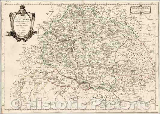 Historic Map - Royaume de Hongrie Divisee Dans Ces Cercles et Comtes, 1784, Paolo Santini v1