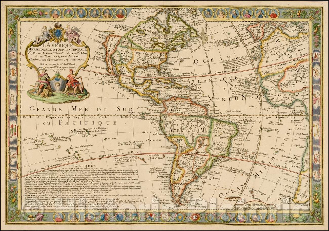 Historic Map - L'Amerique Meridionale et Septentrionale Dressee sure les Nouv.les Decov.tes et derniers Relations des meilleurs Navigateurs, 1751 v1