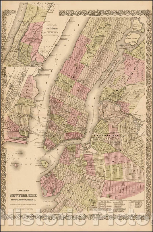 Historic Map - Colton's New York City, Brooklyn, Jersey City, Hoboken, etc, 1876, G.W. & C.B. Colton v3