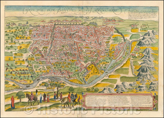 Historic Map - Cairus Quae Olim Babylon Aegypt Maxima Urbs, 1572, Georg Braun v2