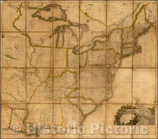 Historic Map - Map of The United States of America, 1816, Thomas Kensett v1