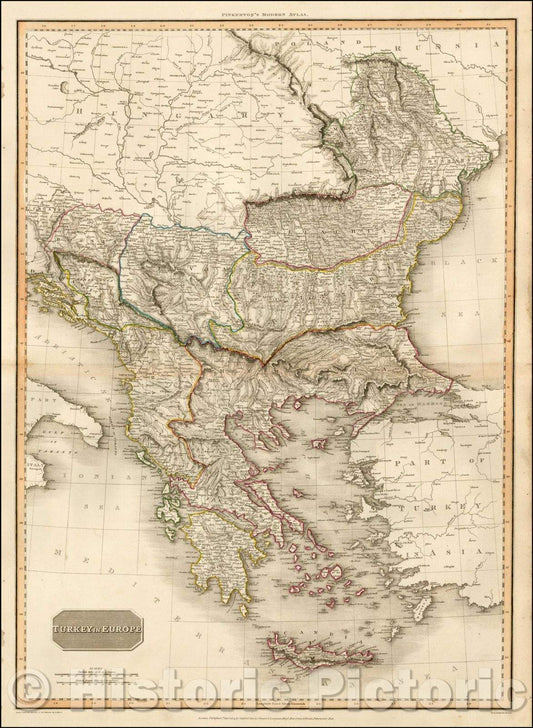 Historic Map - Turkey in Europe, 1814, John Pinkerton v1