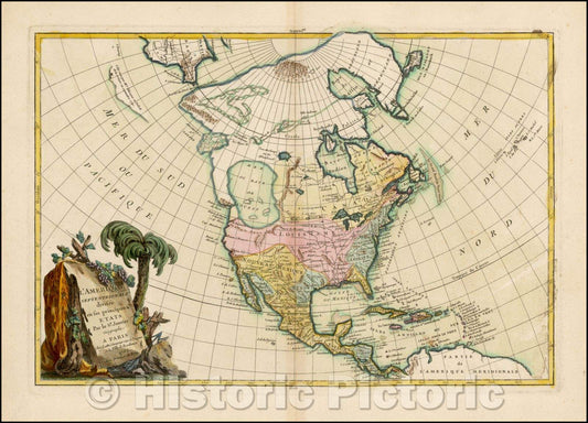 Historic Map - L'Amerique Septentrionale divisee en ses principaux Etats, 1762, Jean Janvier v3