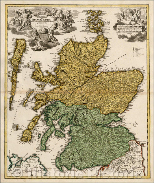 Historic Map - Magnae Britanniae Pars Septentrionalis qua Regnum Scotiae, 1710, Johann Baptist Homann v3